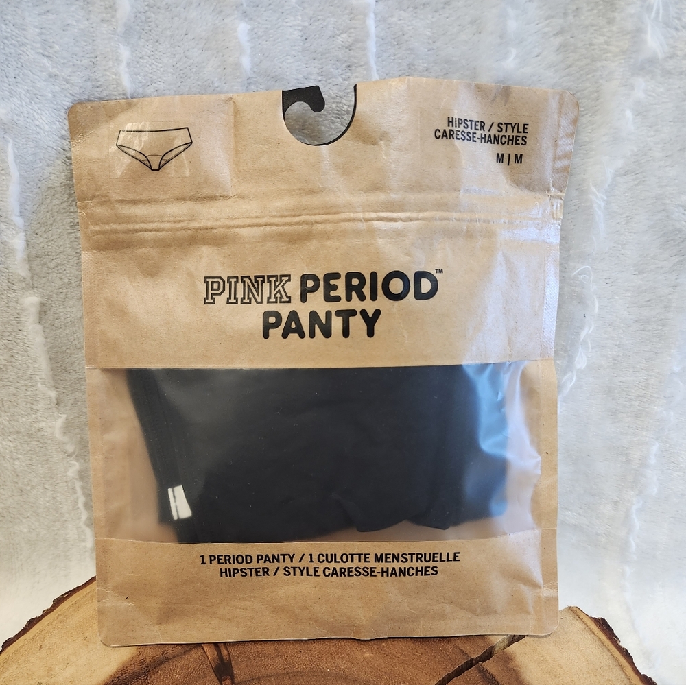 NWT PINK Victoria's Secret Black Period Hipster Panty